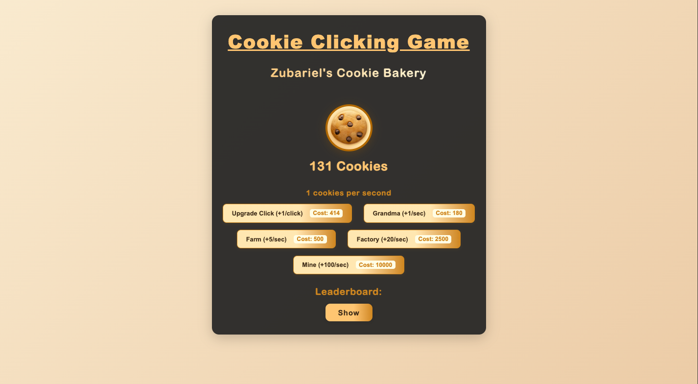 Cookie Clicking Game
