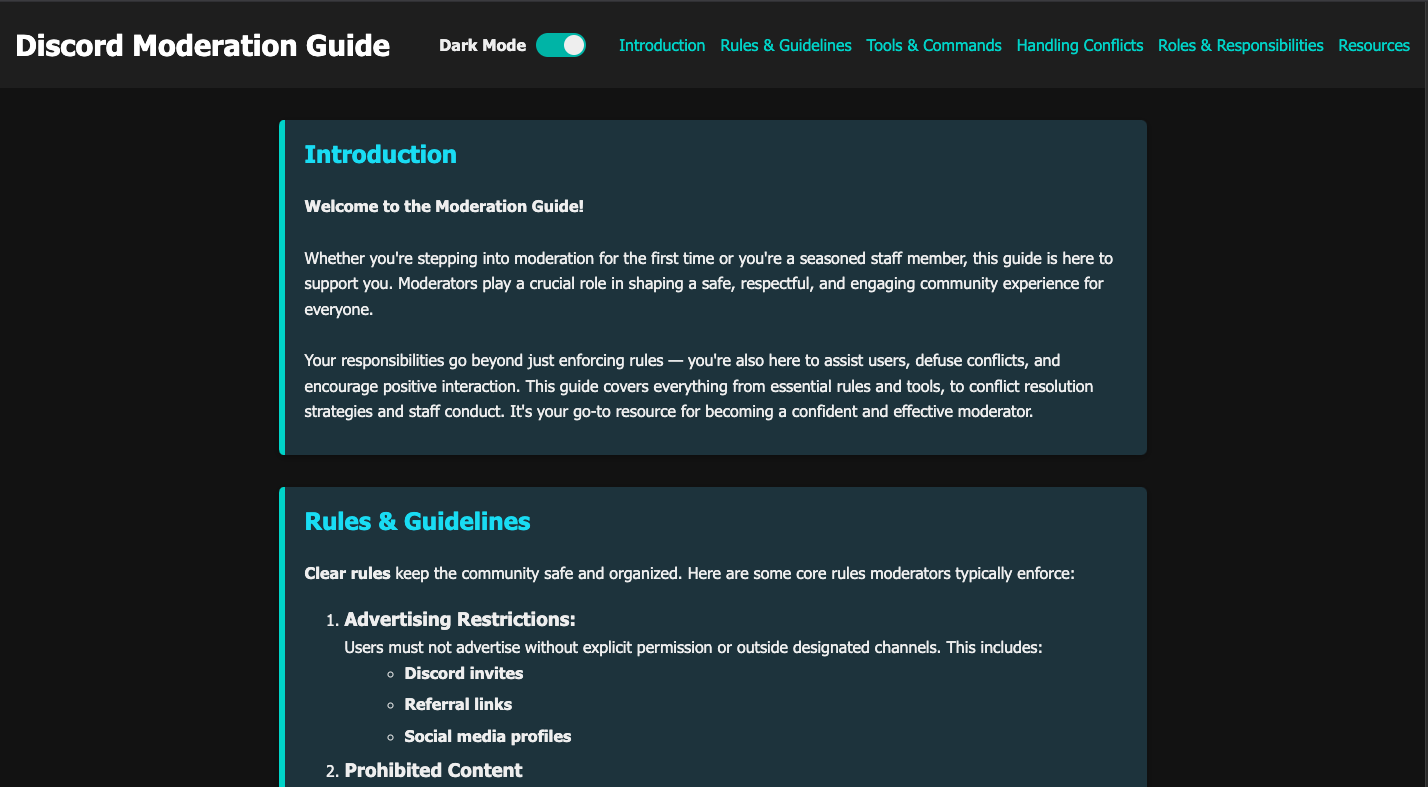 Discord Moderation Guide